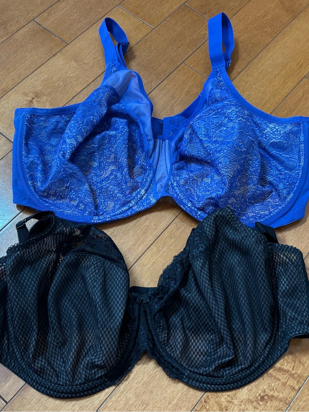 Elomi 44G Blue Black Lace Underwire Bra Set Women Intimates Underwire Plunge